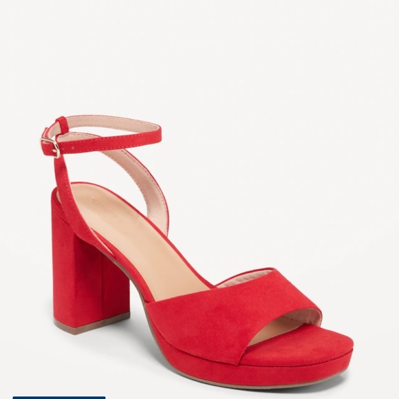 NWT OLD NAVY Platform Heels Color: Aurora Red SIZE 7 - Picture 1 of 6